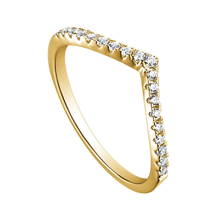 V-Shape Moissanite Wedding Band (0.22 ct.tw.)-VOOGME