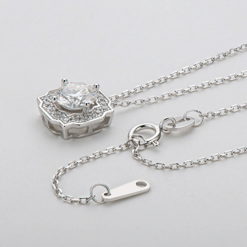Harry Halo Moissanite Pendant 1.0 ct-VOOGME