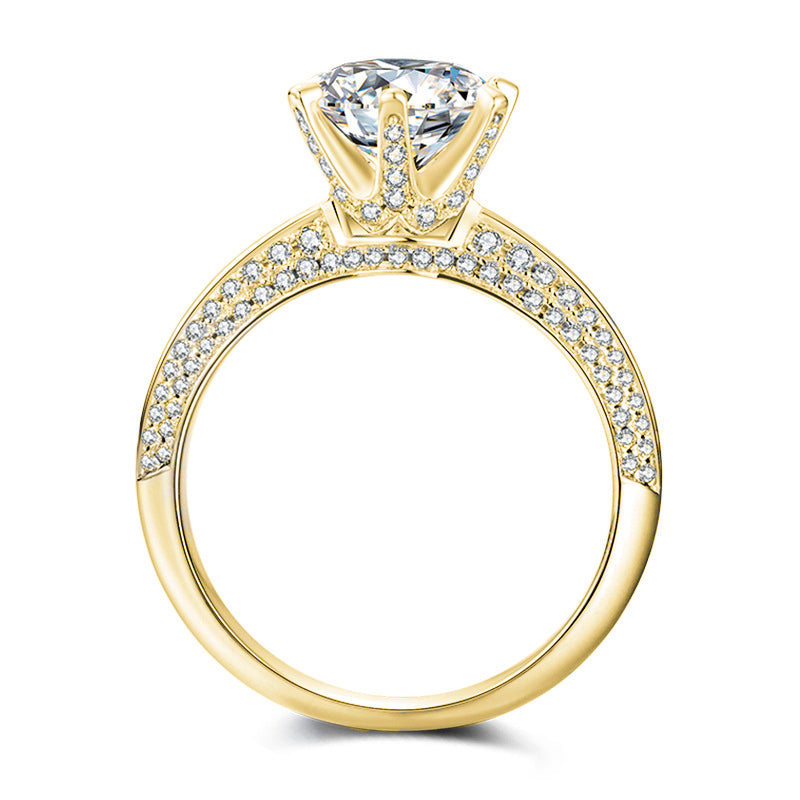 Fancy Six-Prong Moissanite Engagement Ring-VOOGME