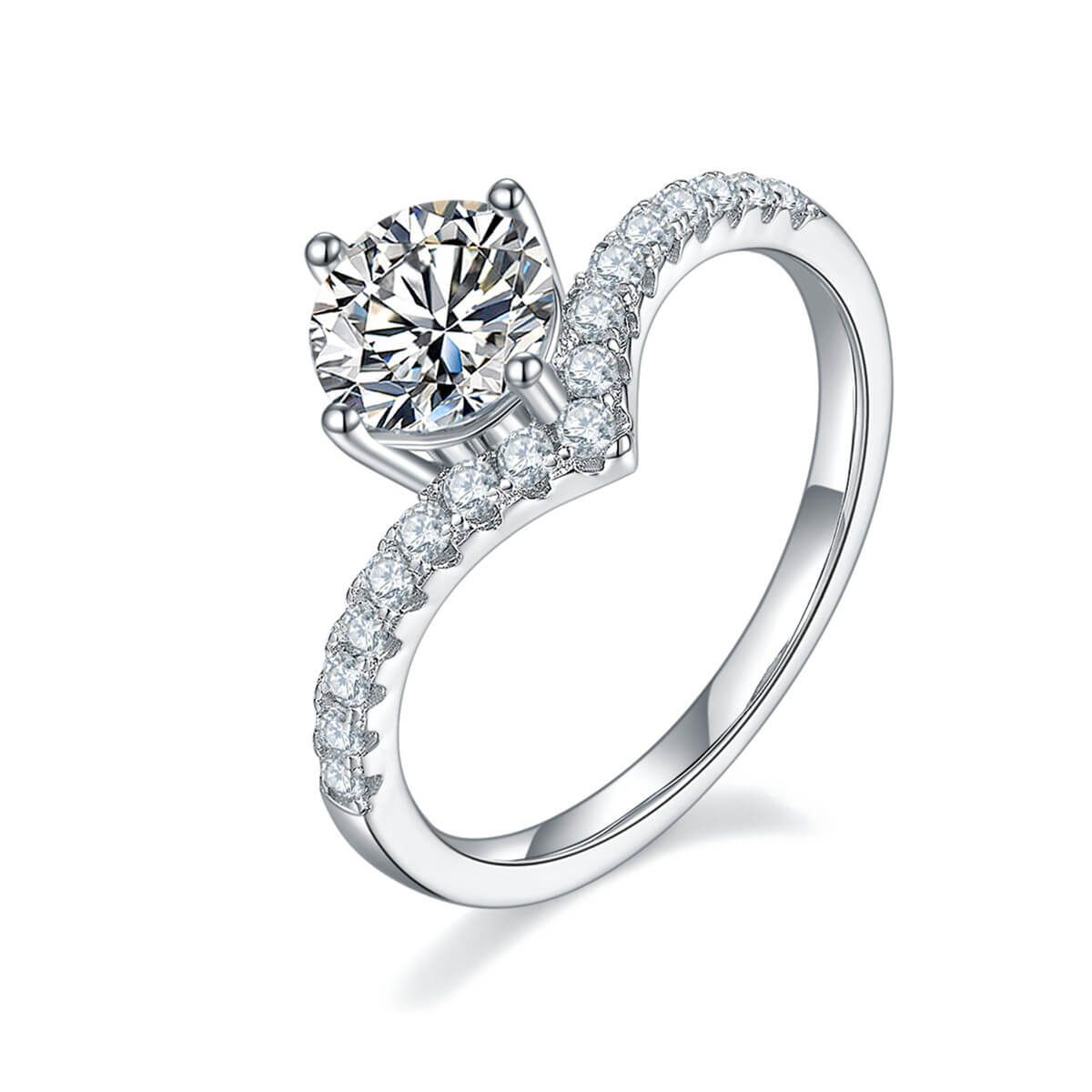 Queen Moissanite Engagement Ring 1.0 ct-VOOGME