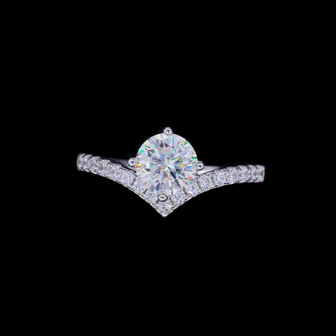 Queen Moissanite Engagement Ring 1.0 ct-VOOGME
