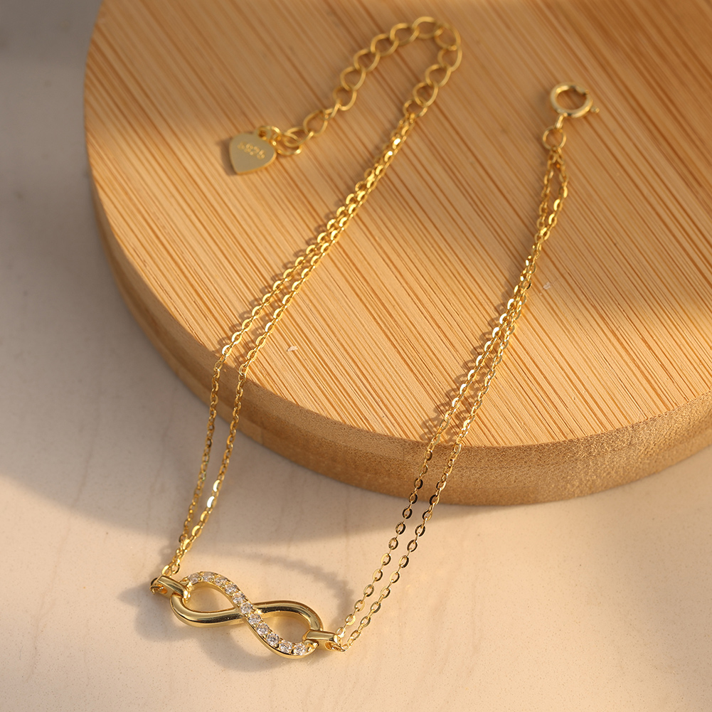 Infinity Double Line Moissanite Bracelet