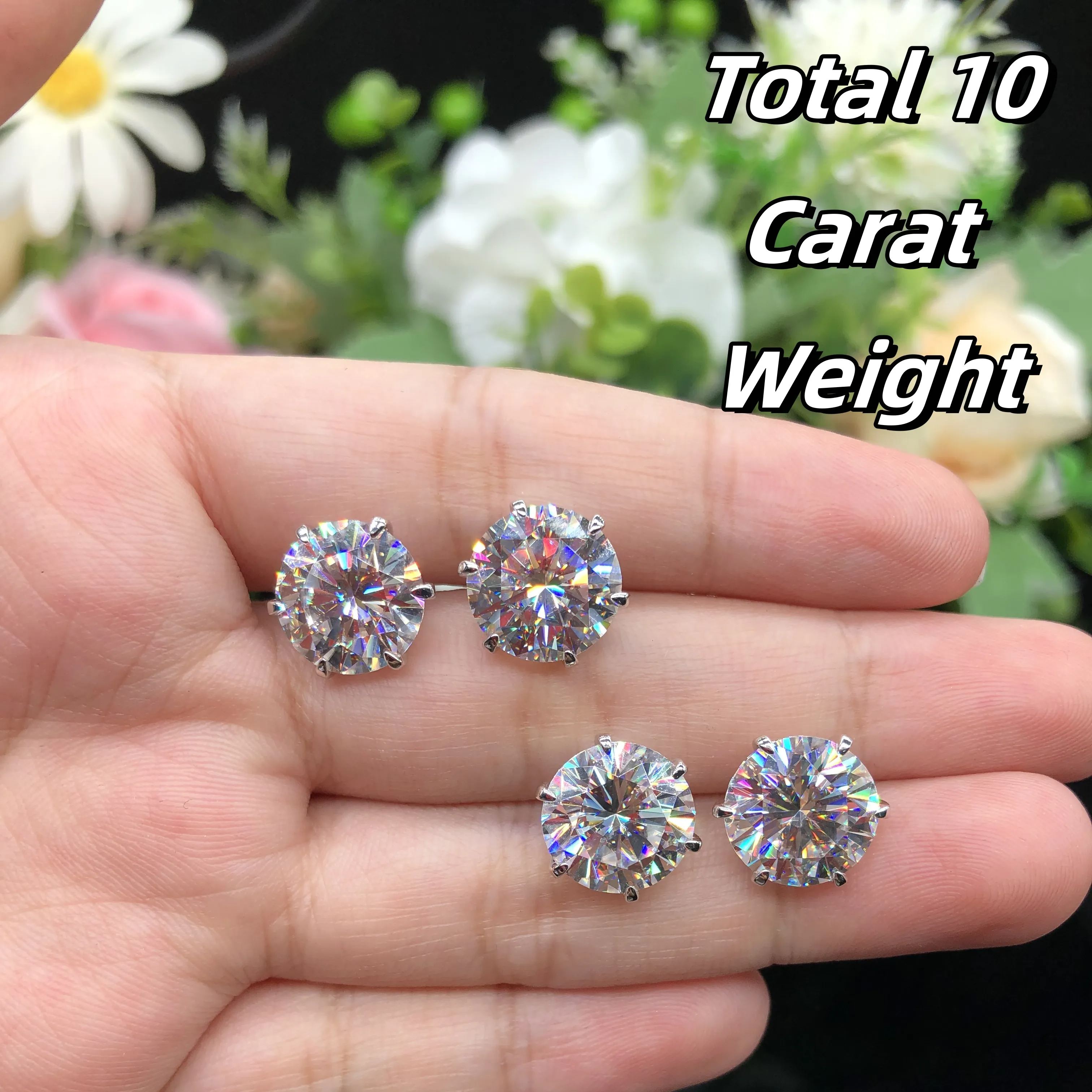 Six Prong Screw Back Moissanite Earrings-VOOGME