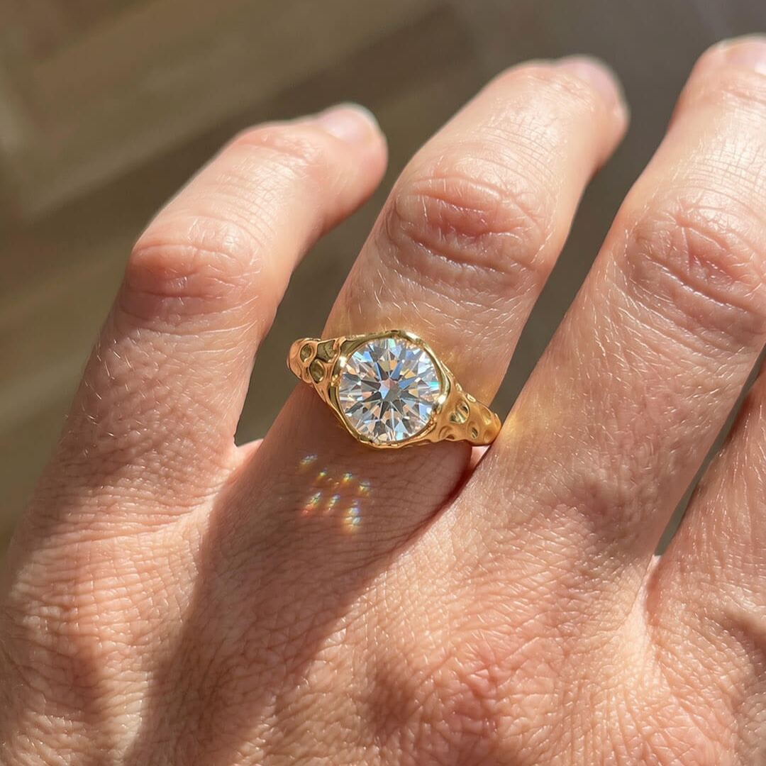 Vintage Old European Cut Moissanite Ring
