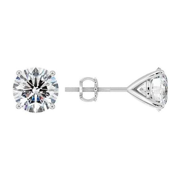 Martini Setting Screw Back Moissanite Earrings-VOOGME
