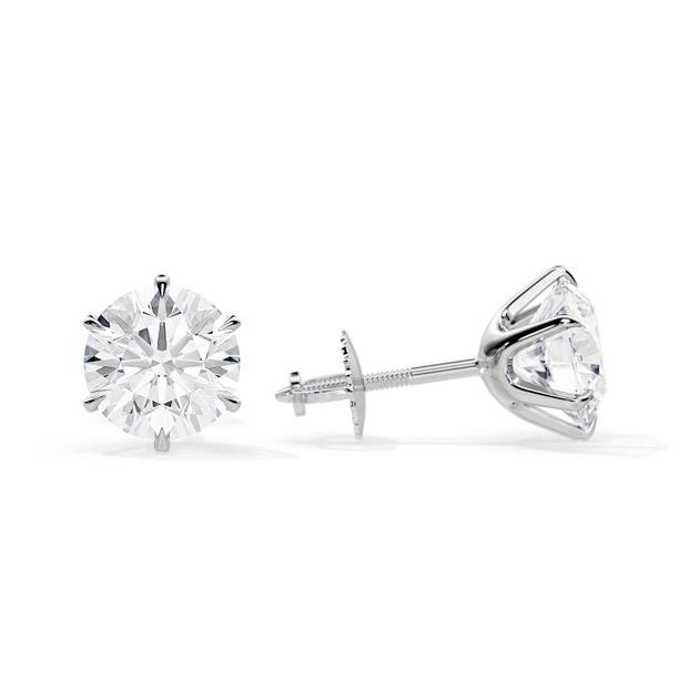 Six Prong Screw Back Moissanite Earrings