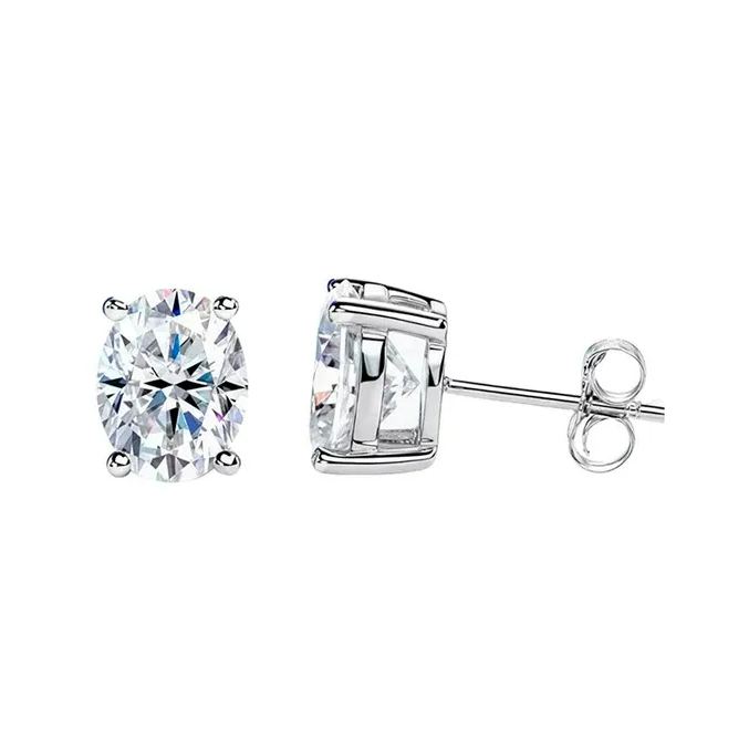 Classic Oval Moissanite Stud Earrings