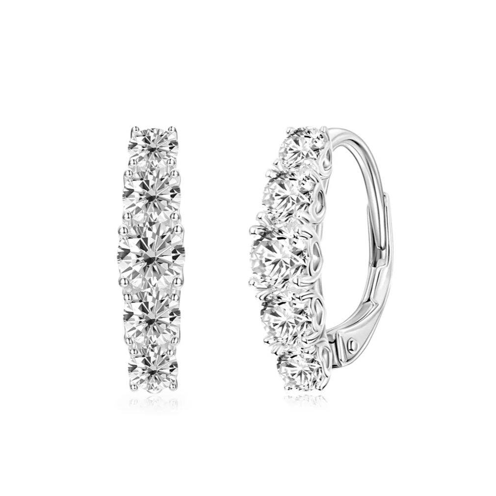 Five-Stone Love Leverback Moissanite Earrings