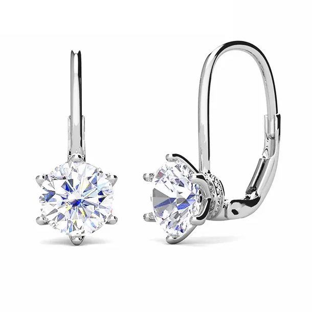 Fleur Leverback Moissanite Earrings-VOOGME