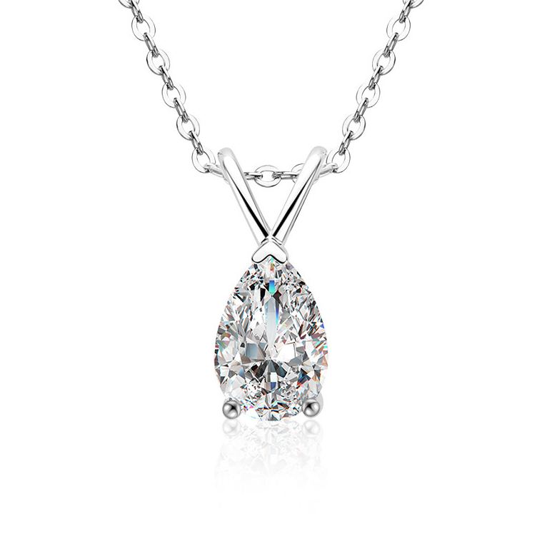 Pear Shape Moissanite Pendant 1.5 ct