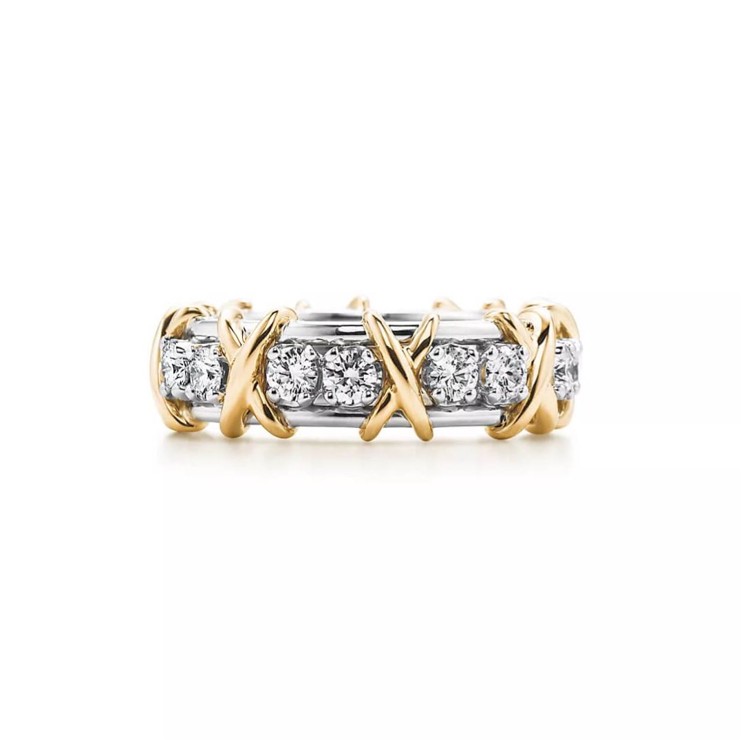 X Relief Moissanite Wedding Band