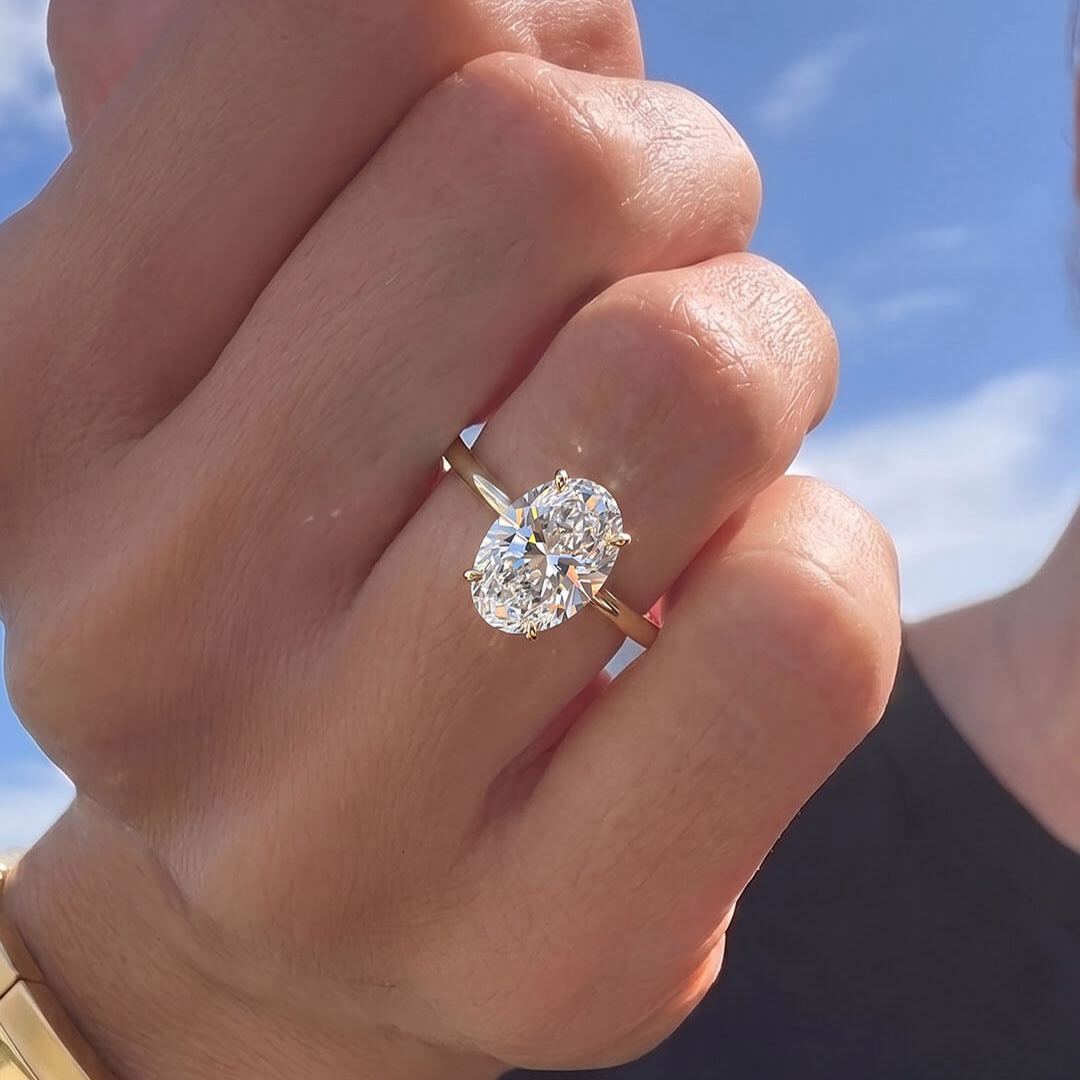 Classic Four-Prong Oval Moissanite Ring