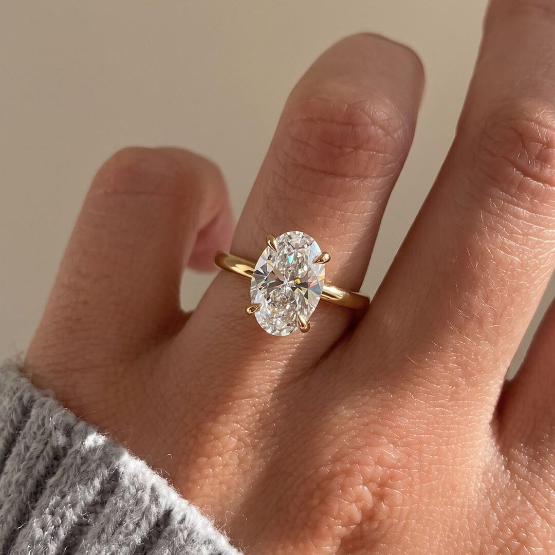 Classic Four-Prong Oval Moissanite Ring