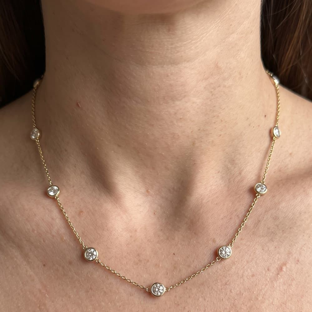 Meme Bezel Moissanite Necklace
