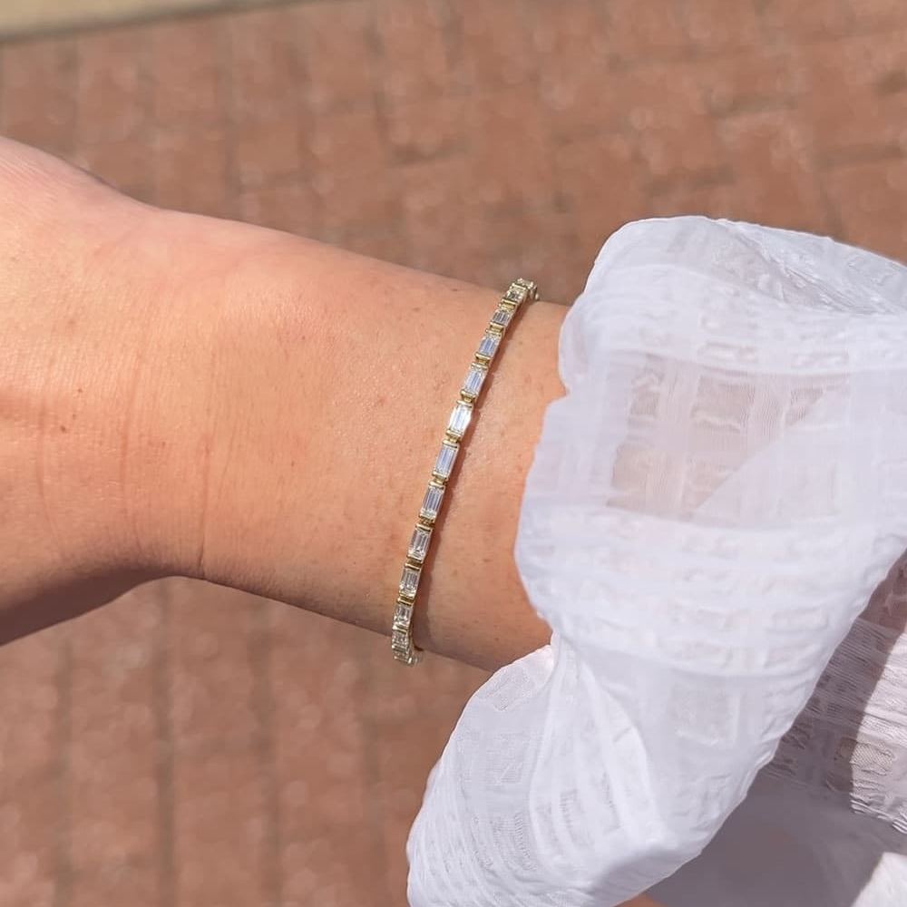 Baguette Moissanite Tennis Bracelet