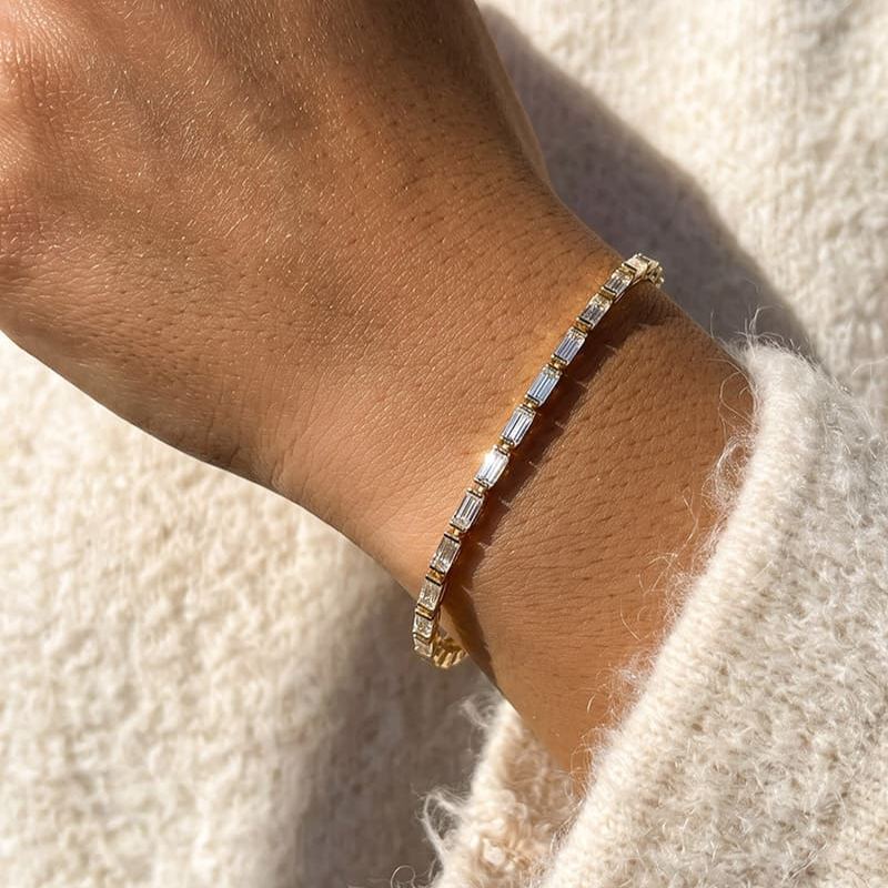Baguette Moissanite Tennis Bracelet
