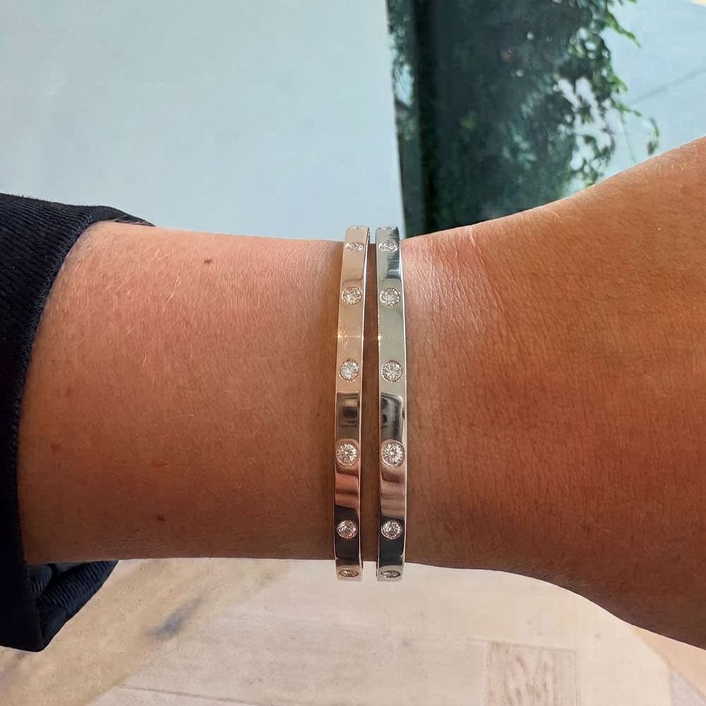 Inlay Moissanite Bangle