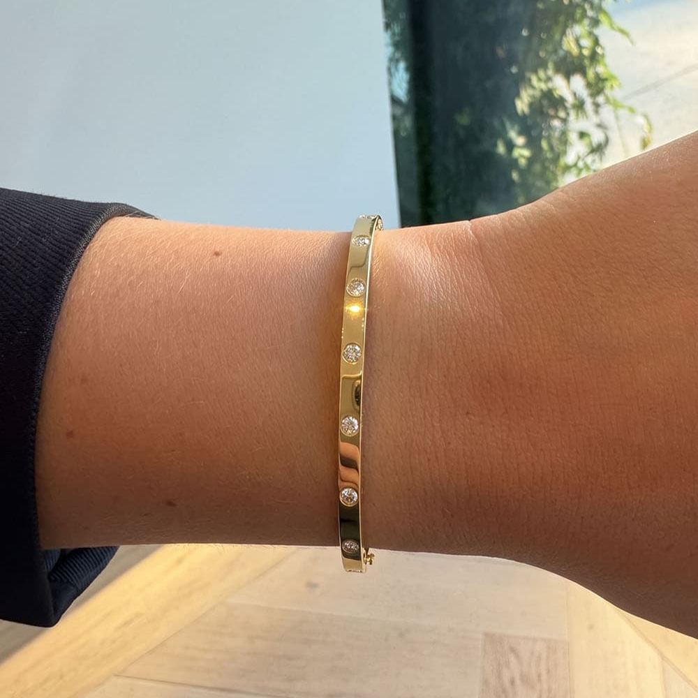 Inlay Moissanite Bangle