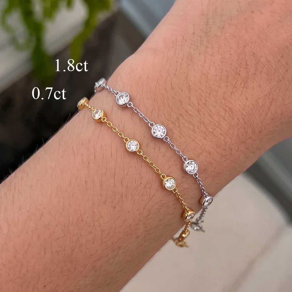 Meme Bezel Moissanite Bracelet