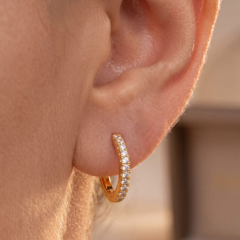 Elena Moissanite Hoop Earrings
