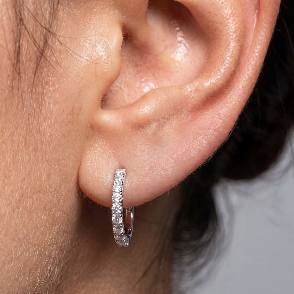 Elena Moissanite Hoop Earrings