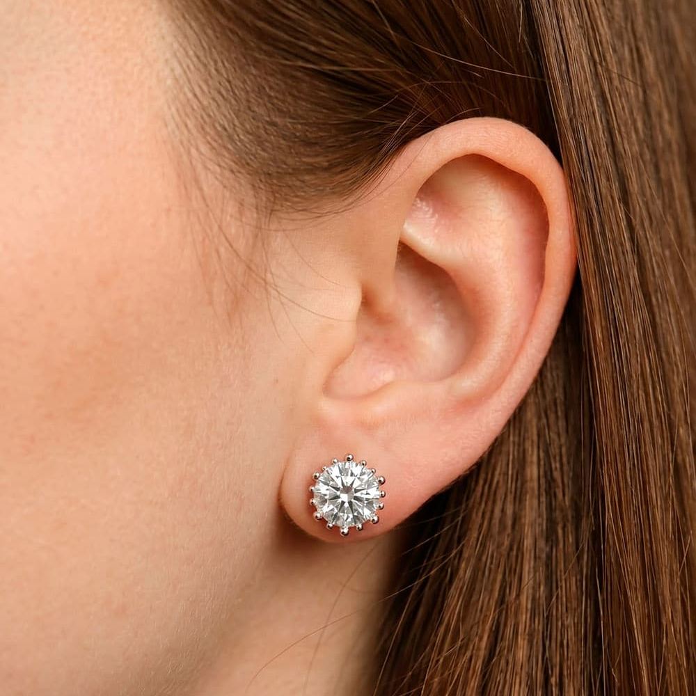 Fireworks Moissanite Stud Earrings