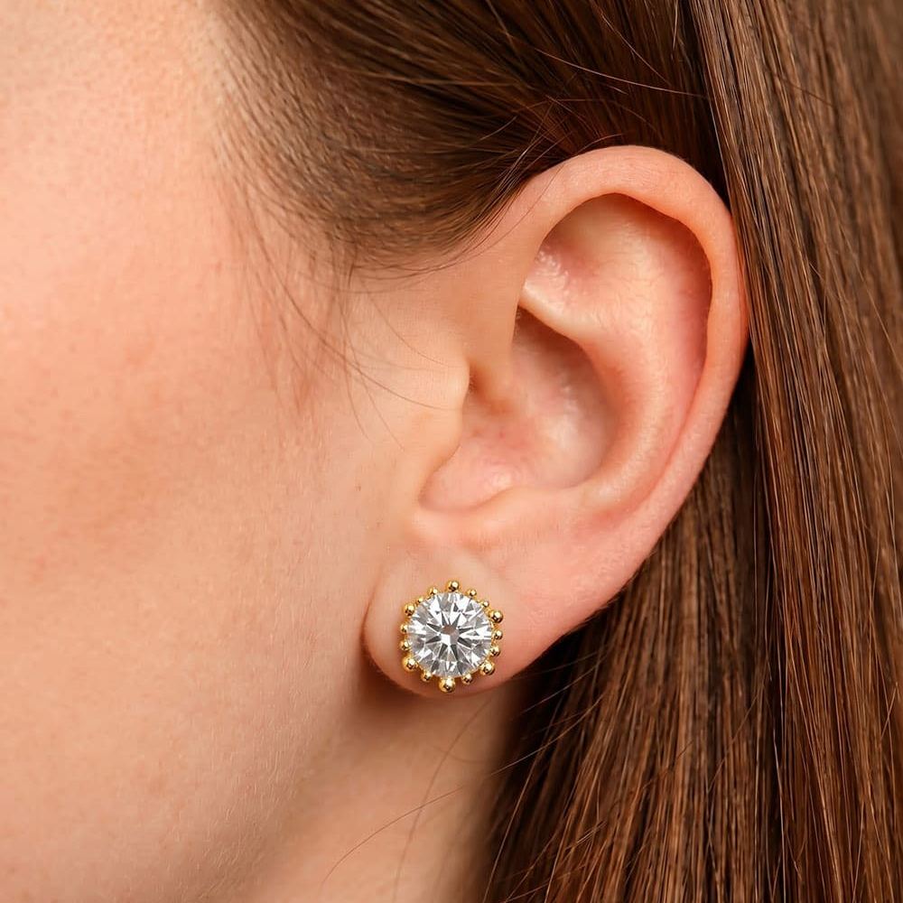 Fireworks Moissanite Stud Earrings