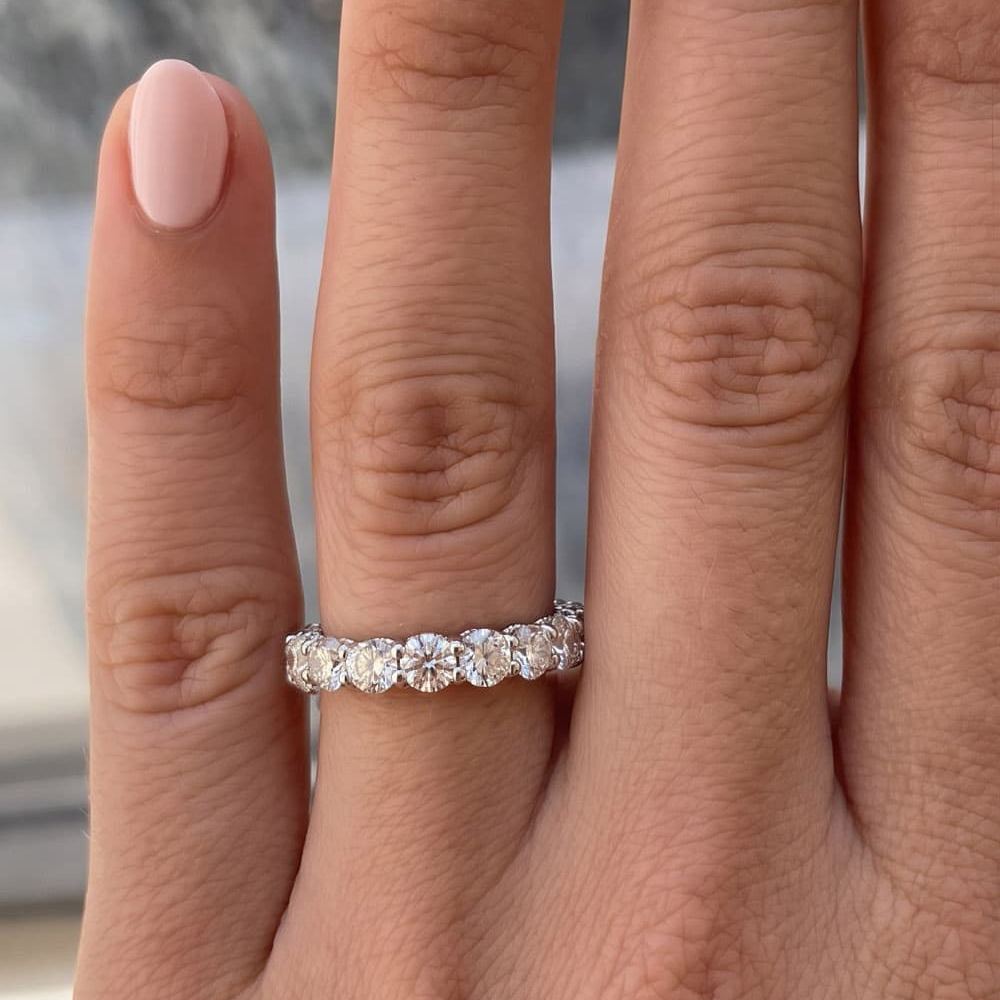 Full Pave Eternity Moissanite Wedding Band