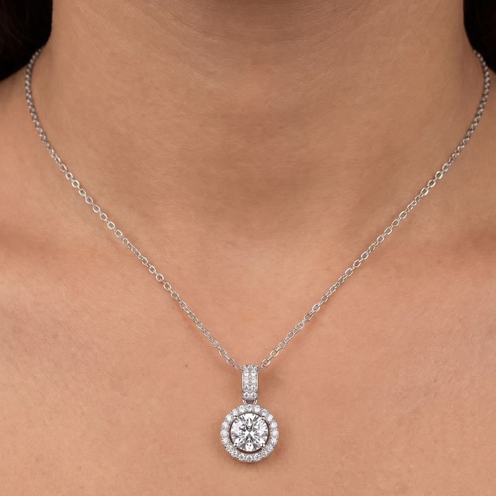 Tiling Halo Moissanite Pendant