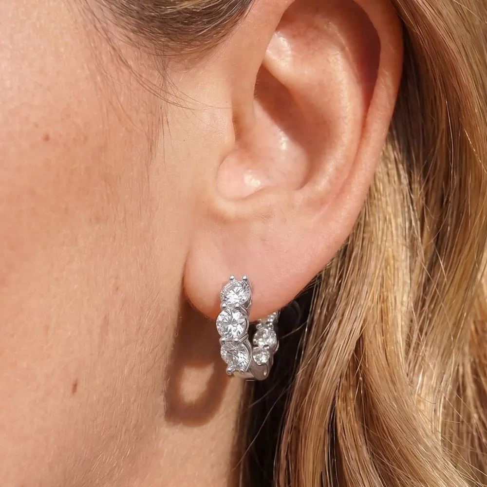 Sophia Moissanite Hoop Earrings