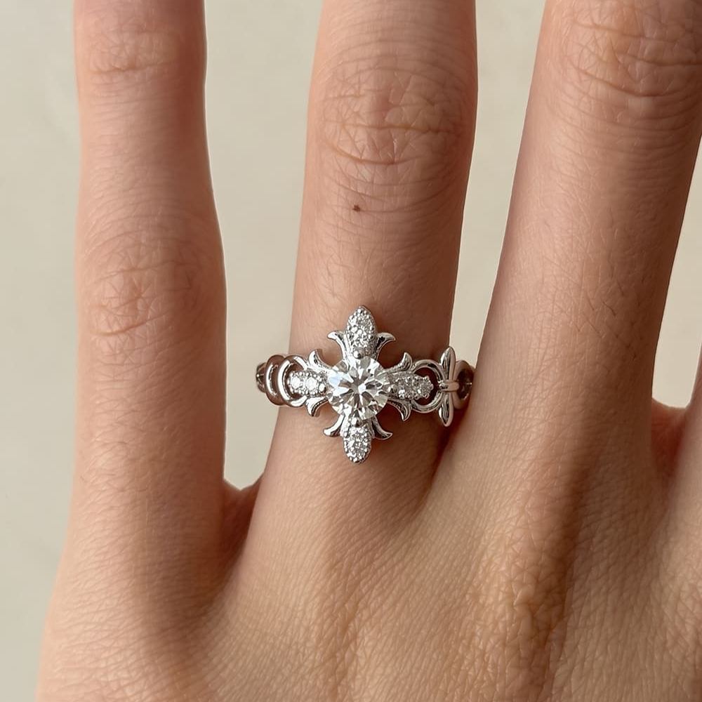 Luxury Cross Moissanite Ring
