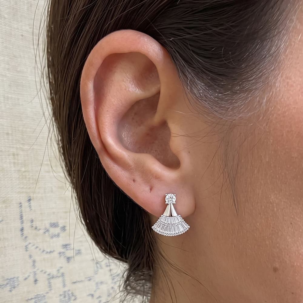 Ginkgo Moissanite Stud Earrings