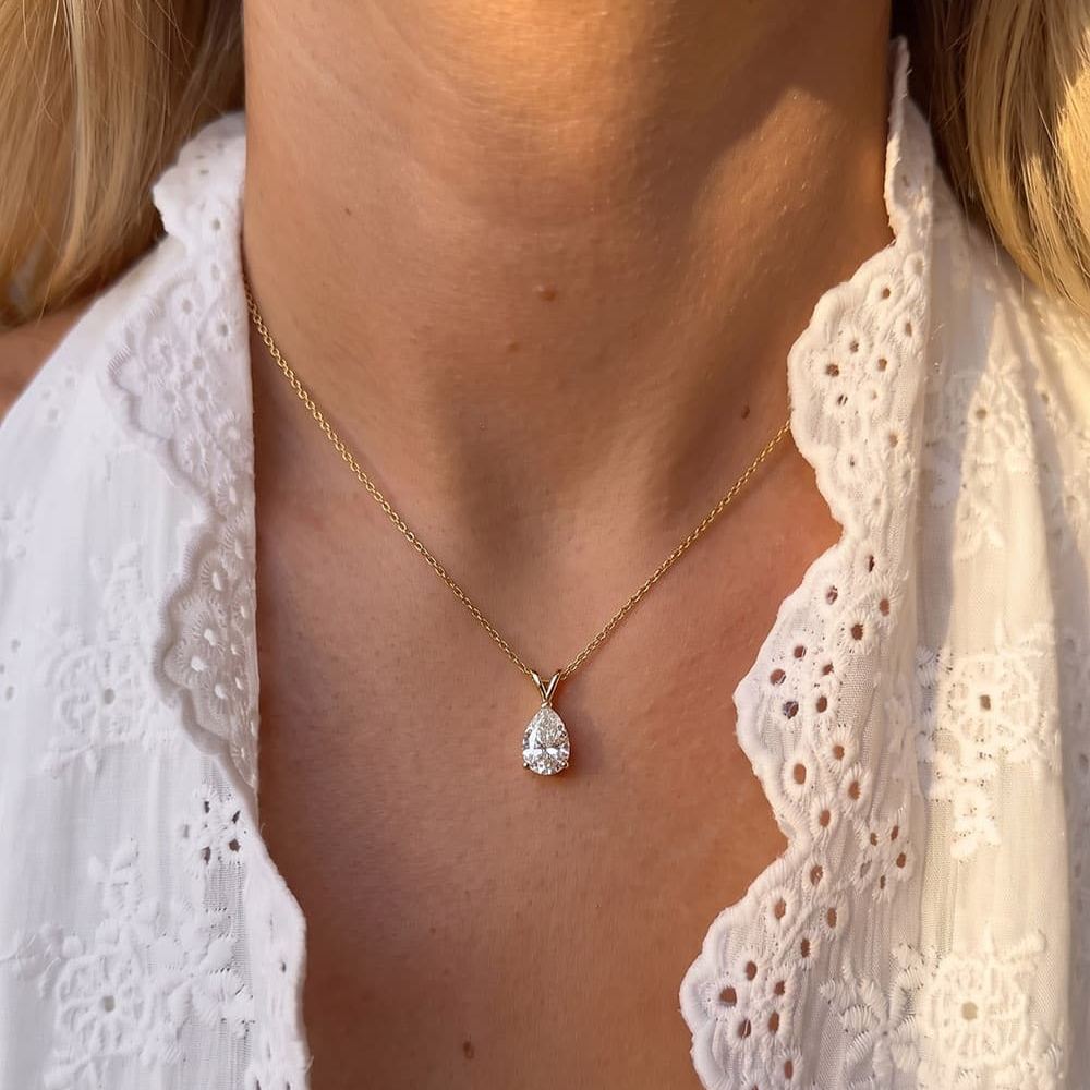 Pear Shape Moissanite Pendant 1.5 ct