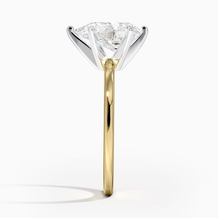 Mixed Metal Moissanite Engagement Ring-VOOGME