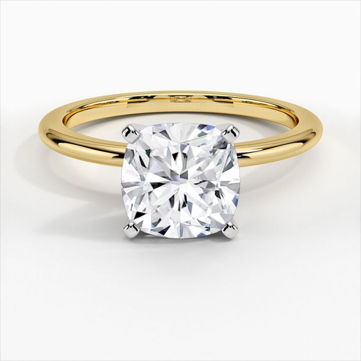 Mixed Metal Moissanite Engagement Ring-VOOGME