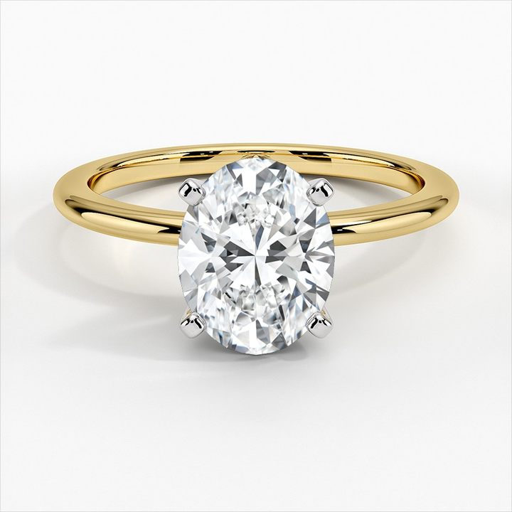 Mixed Metal Moissanite Engagement Ring-VOOGME