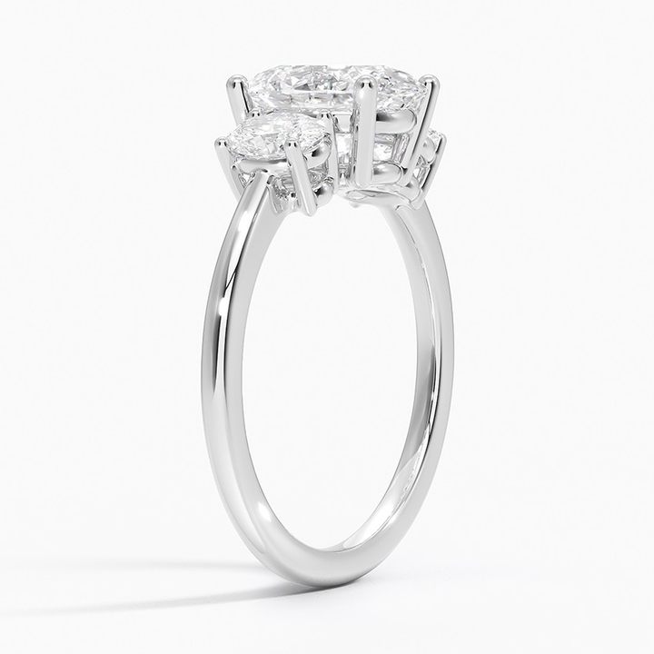 Three-stone Identical Moissanite Engagement Ring-VOOGME