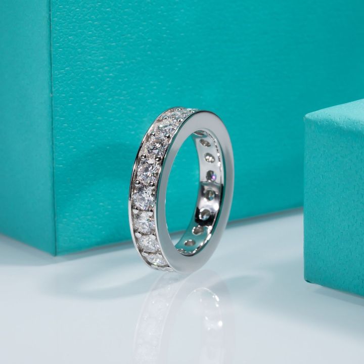 Ellora Eternity Round Moissanite Wedding BandVOOGME