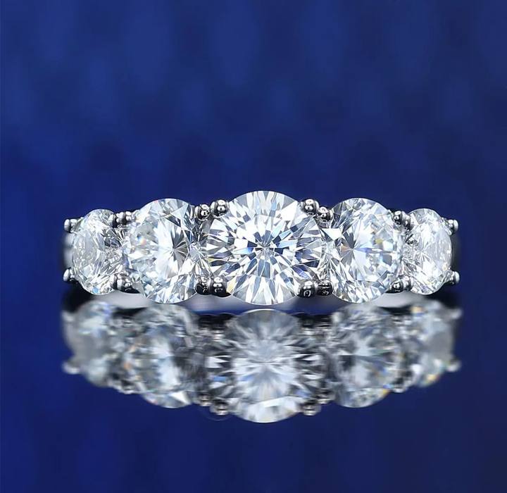 Five-Stone Moissanite Engagement Ring-VOOGME