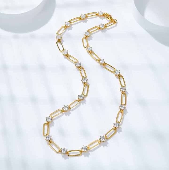 Paperclip Moissanite Necklace-VOOGME