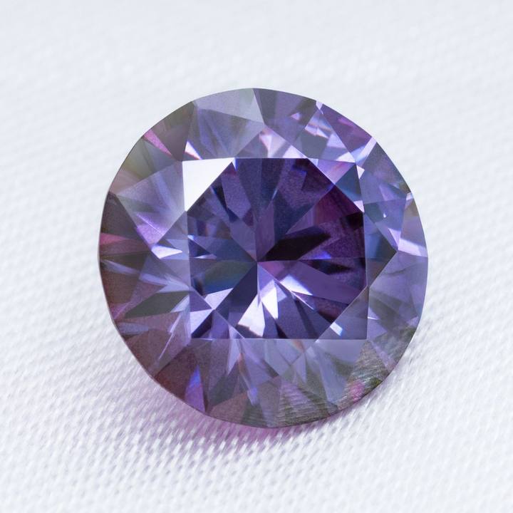 Round Shape Purple Moissanite Loose Stone-VOOGME