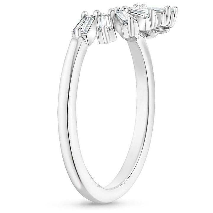 Baguette Contoured Moissanite Wedding Band-VOOGME