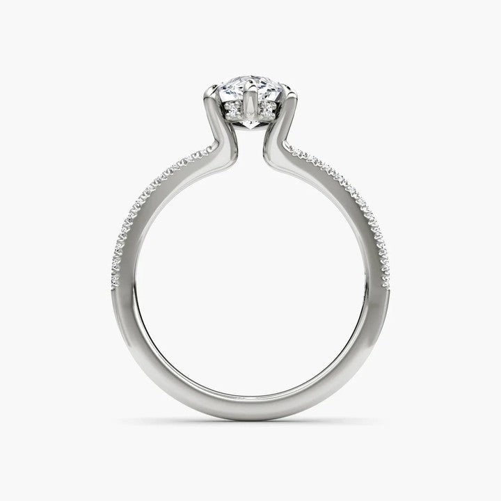 Split Shank Moissanite Engagement Ring-VOOGME