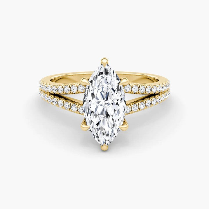 Split Shank Moissanite Engagement Ring-VOOGME