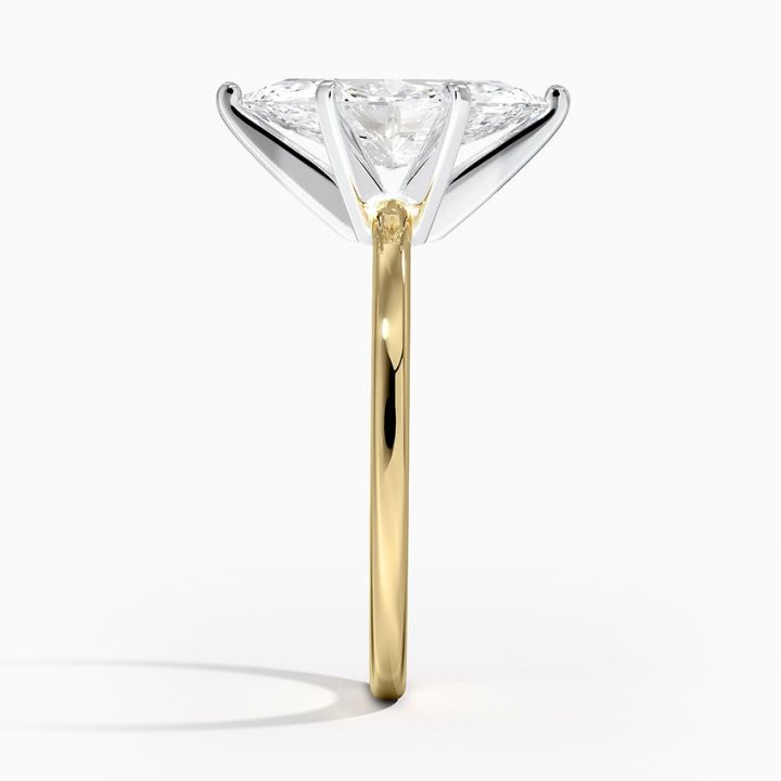 Mixed Metal Moissanite Engagement Ring-VOOGME