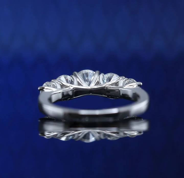 Five-Stone Moissanite Engagement Ring-VOOGME