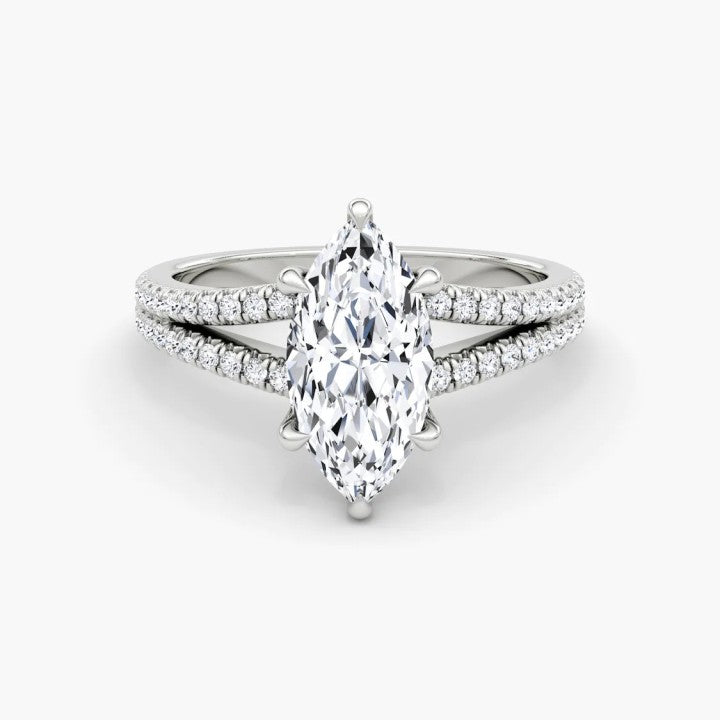 Split Shank Moissanite Engagement Ring-VOOGME