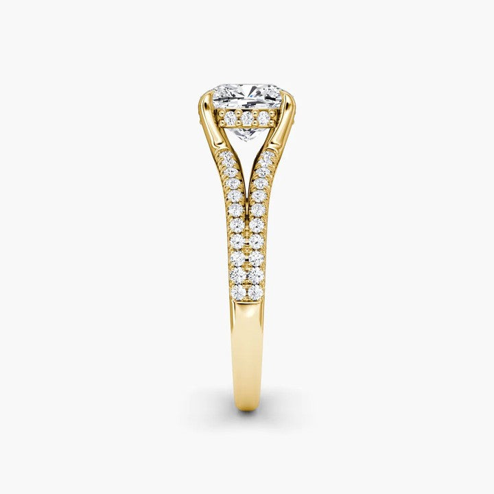 Split Shank Moissanite Engagement Ring-VOOGME