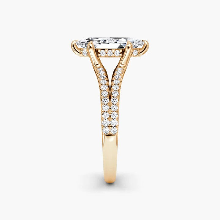 Split Shank Moissanite Engagement Ring-VOOGME