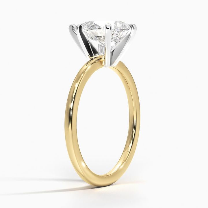 Mixed Metal Moissanite Engagement Ring-VOOGME